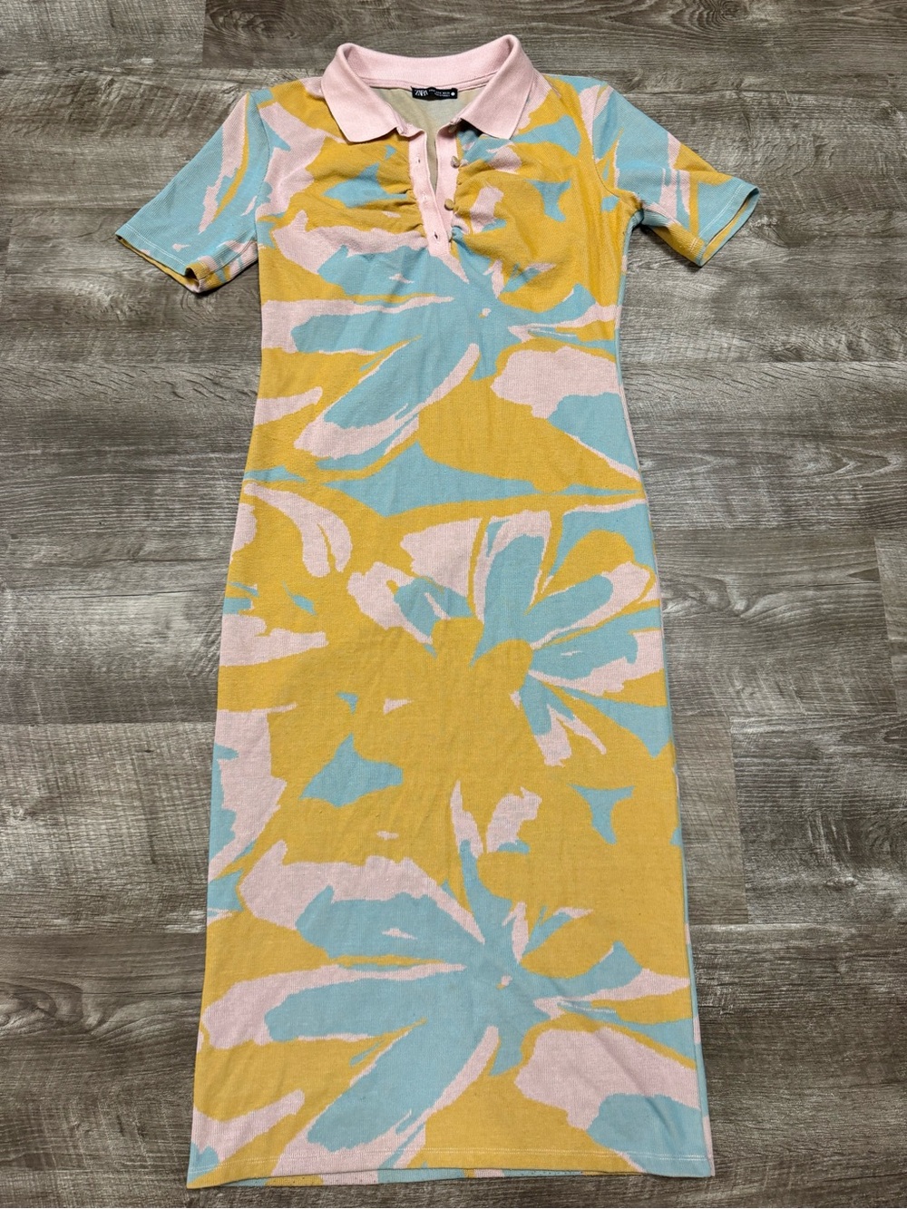 Zara Jacquard Midi Dress Multicolor Size Medium - Picture 2 of 6